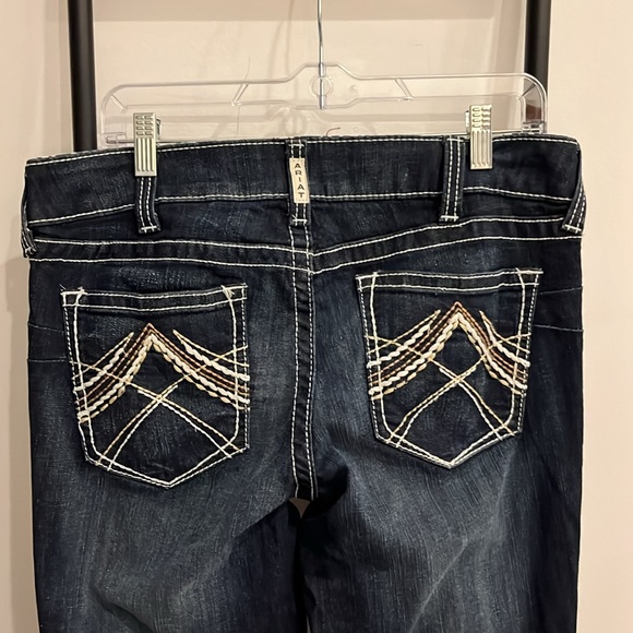 Ariat Blue Bootcut Denim Embroidered Jeans Women Size 32 - Picture 9 of 15